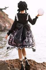 Front And Back Big Bows Passing Dream Pattern Print Gothic Lolita JSK Dress - Product - 4