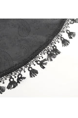 Black Ruffle Lace Drawstring Women's Gothic Skirt - Product - 9