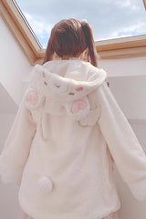 [Sleepy Bear and Cat] Long Sleeves Hooded Sweet Lolita Coat 3 Versions - Product - 8