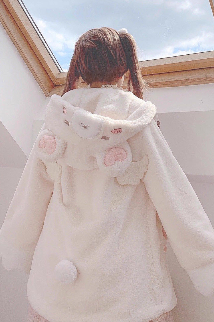 [Sleepy Bear and Cat] Long Sleeves Hooded Sweet Lolita Coat 3 Versions - Product - 8
