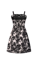 Black Folding Collar A-Shape Print Women's Punk Slip Dress - Product - 5