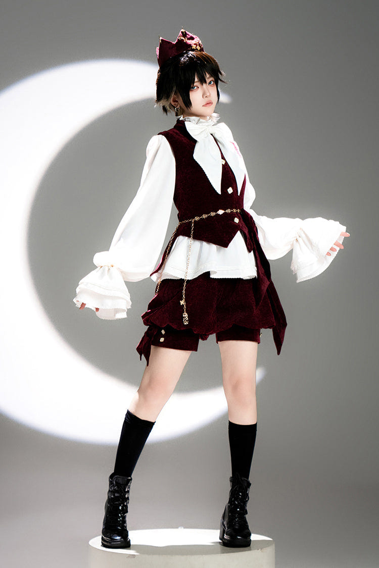 Red [Rabbit Hunt] Sweet Prince Handsome Ouji Lolita Vest - Product - 6