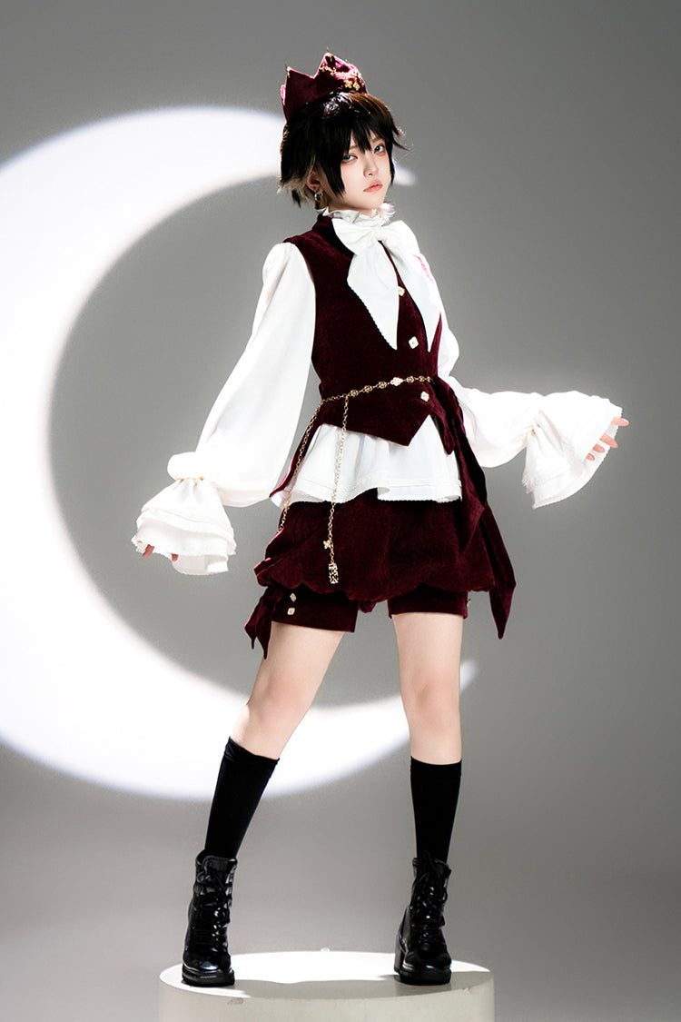 Red [Rabbit Hunt] Sweet Prince Handsome Ouji Lolita Vest - Product - 6
