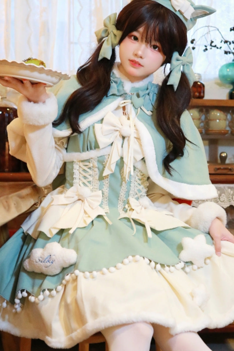 Lovely Multi-layer Bowknot Autumn and Winter Sweet Princess Lolita Jsk Dress 3 Colors - Product - 8