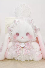 Drawstring Crossbody Bowknot Sweet Lolita Bucket Bunny Small Bag 10 Colors - Gardenia - 10