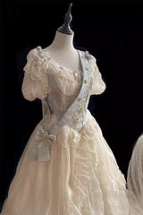 Ivory Crown Coronation Ruffle Hanayome Cardigan Bowknot Lace Sweet Gorgeous Lolita Dress - Product - 6