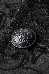 Black Jacquard Velvet Gothic Vintage V Collar Print Mens Vest - Product - 10