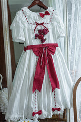 Moon Mist Poetry Short Sleeves Ruffle Bowknot Sweet Lolita Dress 2 Colors - Product - 2