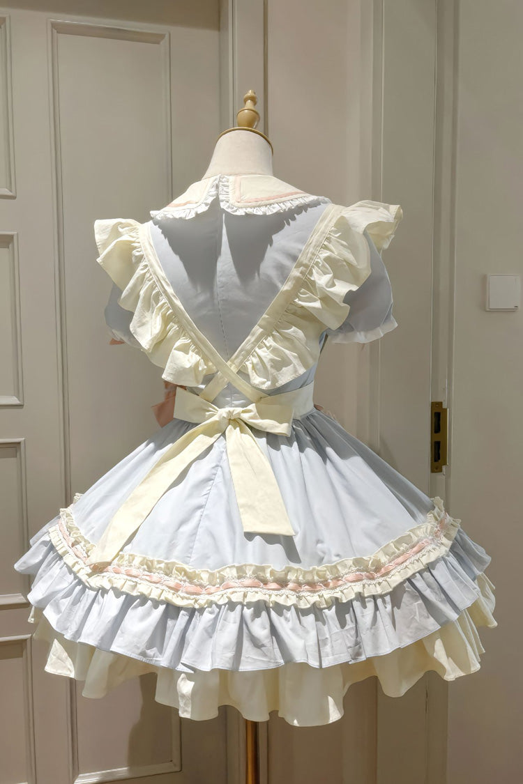 Cookies Short Sleeves Maid Ruffle Bowknot Sweet Lolita Tiered Dress 2 Colors - Product - 5