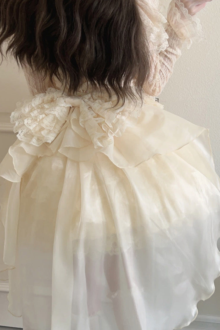 Multi-layer Lace Ruffle Bowknot Sweet Lolita Jsk Tiered Dress 2 Colors - Product - 8