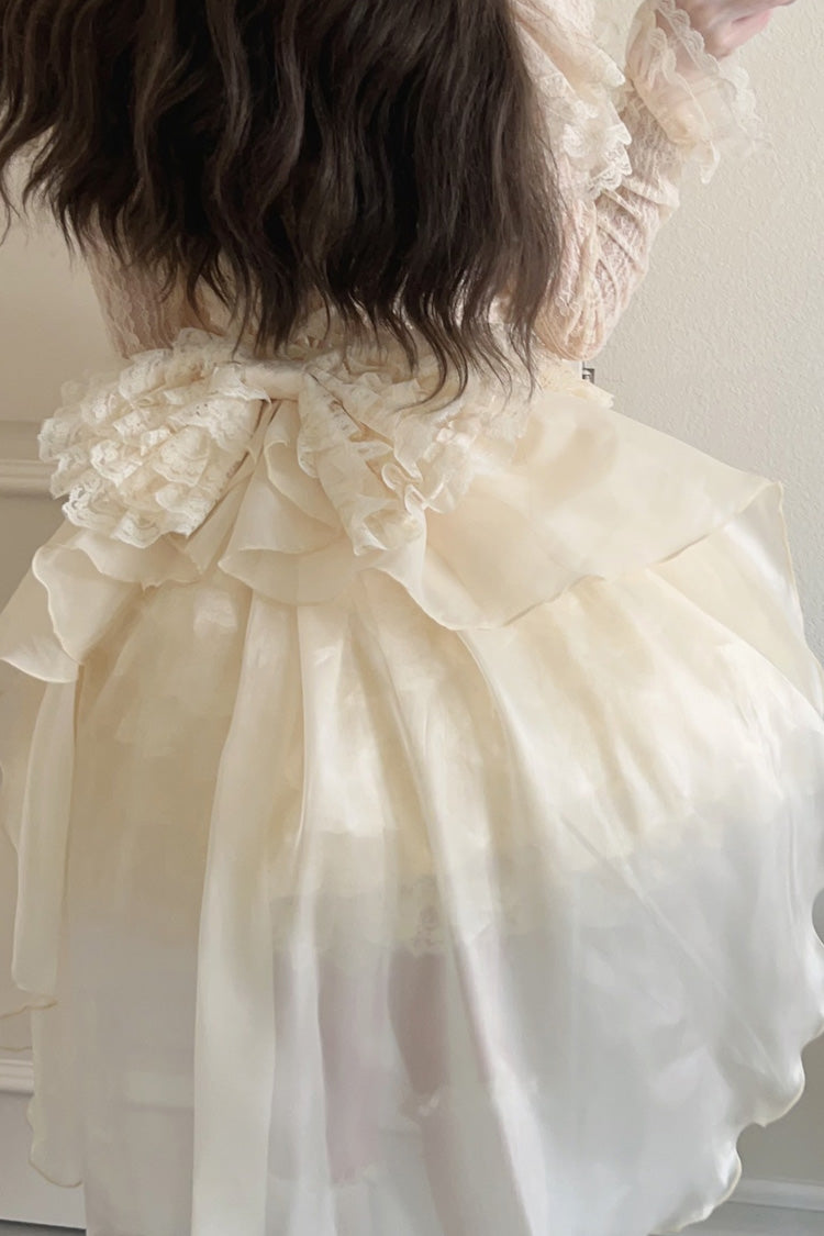 Multi-layer Lace Ruffle Bowknot Sweet Lolita Jsk Tiered Dress 2 Colors - Product - 8