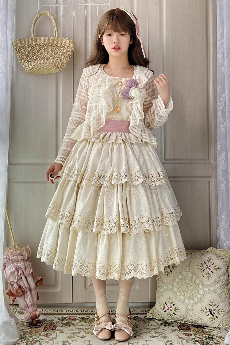 Ivory [Forest Waltz] Embroidery Sweet Elegant Lolita Suspender Top - Product - 3