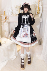 Black [Little Red Riding Hood] Ruffle Bowknot Sweet Lolita Jsk Dress - Product - 6