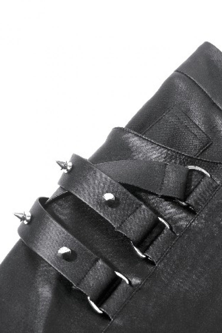 Black Asymmetric Studded Women's Punk Pants - Product - 16