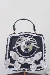 Four Seasons Floral Bowknot Lace Sweet Elegant Gorgeous Lolita Handbag 9 Colors - Black/Gray - 9