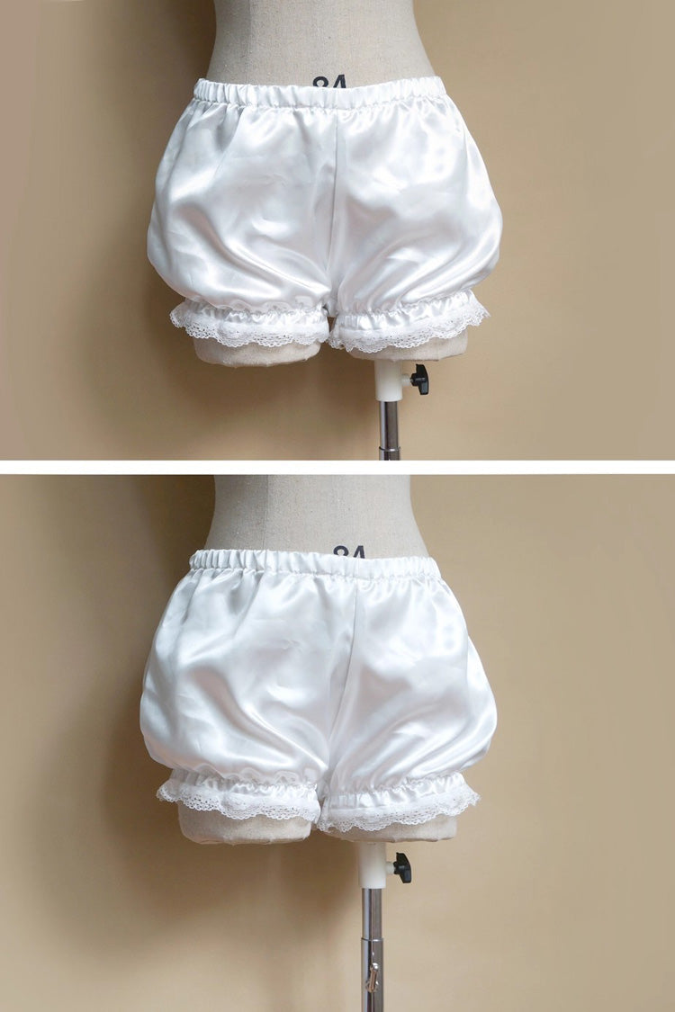 Sweet Ruffle Lace Anti-Exposure Safety Lolita Short Bloomers 2 Colors - White - 2
