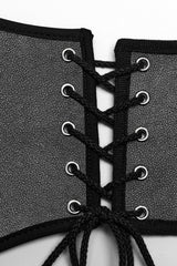 Black Lace-Up Double-buckle Men's Punk Girdle - Product - 6