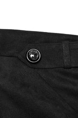 Black Long Sleeves Buckle Eyelets Men's Gothic Jacket - Product - 8