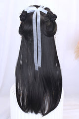 Retro Long Natural Ancient Full Headgear Hanfu Lolita Wig 2 Colors - Product - 4