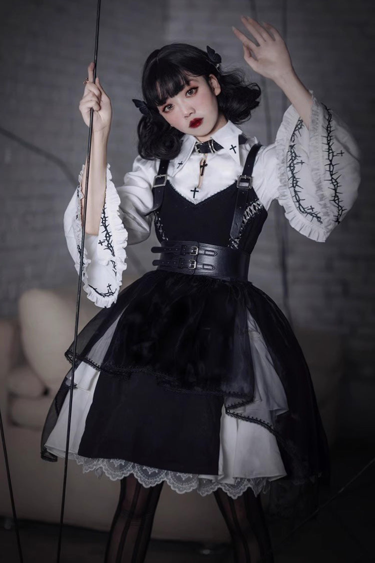 Black Stockholm Lover Gothic Plus Size Lolita Jsk Dress - Black - 1