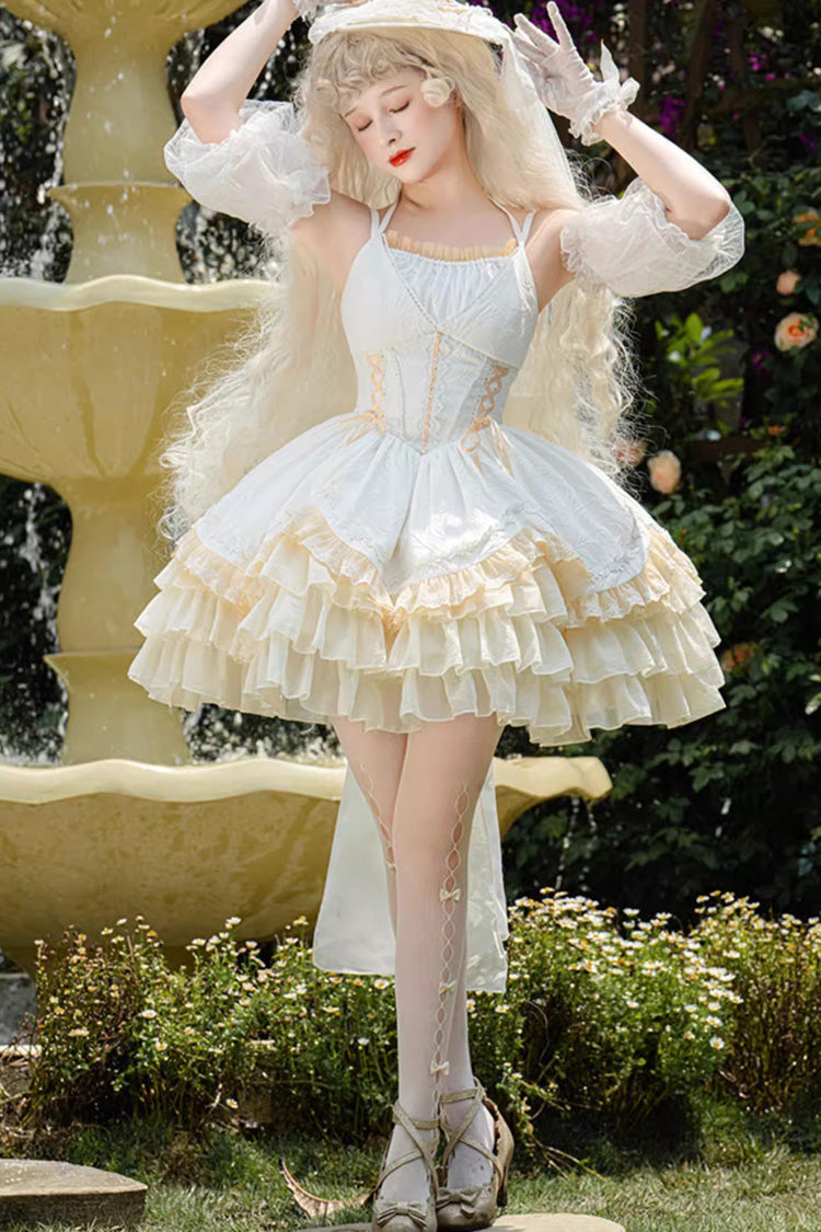 White Gorgeous French Court Ruffle Princess Sweet Tiered (Dress Only) detail view 2