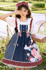 Candy Jar Print Ruffled Sweet Lolita JSK Dress - Blue - 4