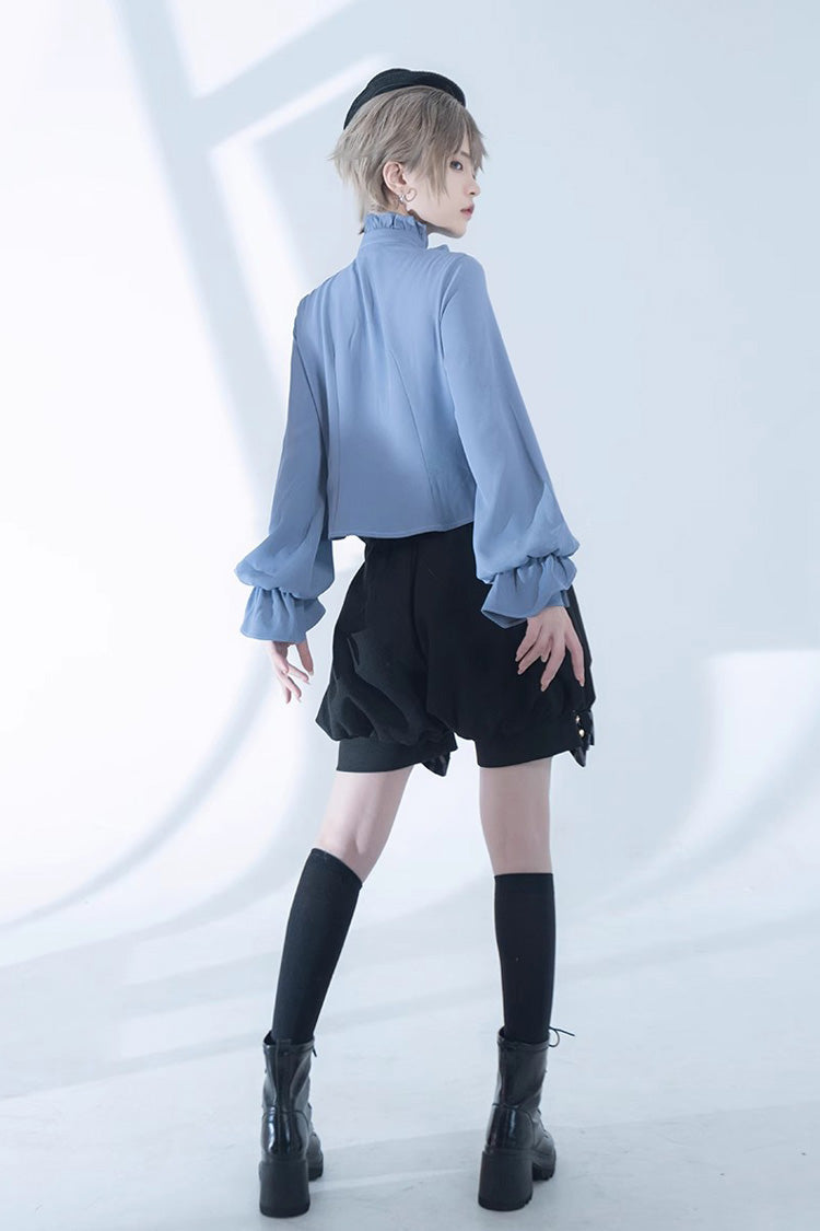 Blue Narrative Maxim Long Sleeves Ouji Fashion Gothic Lolita Blouse - Product - 7