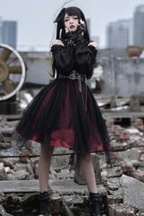 Twelve O'Clock Star Irregular Hem Gothic Lolita OP Dress - Product - 2