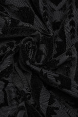 Black Floral Embroidery Mesh Women's Gothic Leggings - Product - 8
