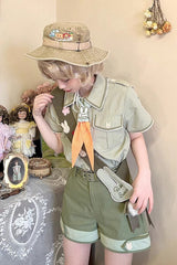 Green Bunny's Spring Journey Ouji Lolita Shorts - Product - 4