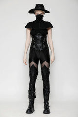 Black Bead High Collar Women's Gothic Punk Neckwear - Product - 5