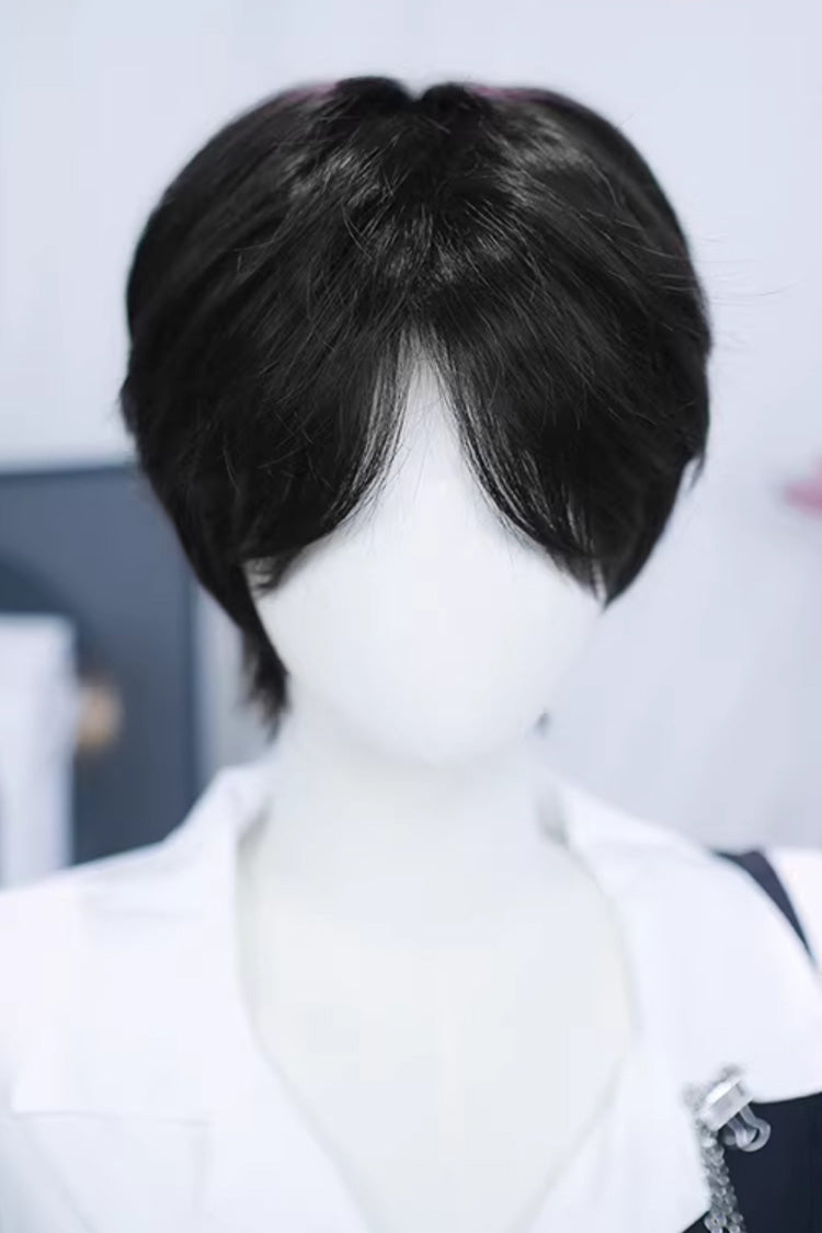 Natural Black Cool Androgynous Daily Lolita Wig - Natural-Black - 1