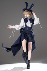 Blue Rabbit Theater Vertical Stripes Print Ouji Fashion Sweet Prince Cool Lolita Shorts - Product - 9