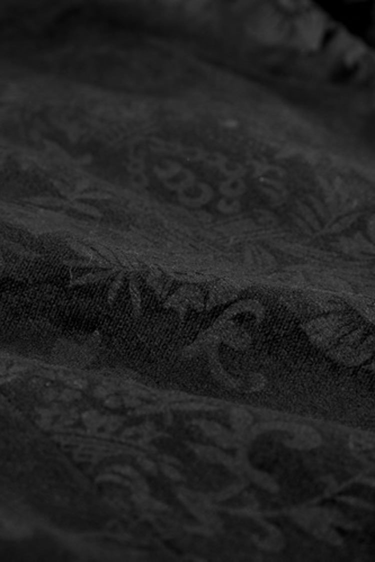 Black Double-Breasted Swallowtail Hem Print Mens Gothic Vest - Product - 10
