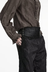 Black Embroidered Pleated Men's Gothic Accessory - Product - 8