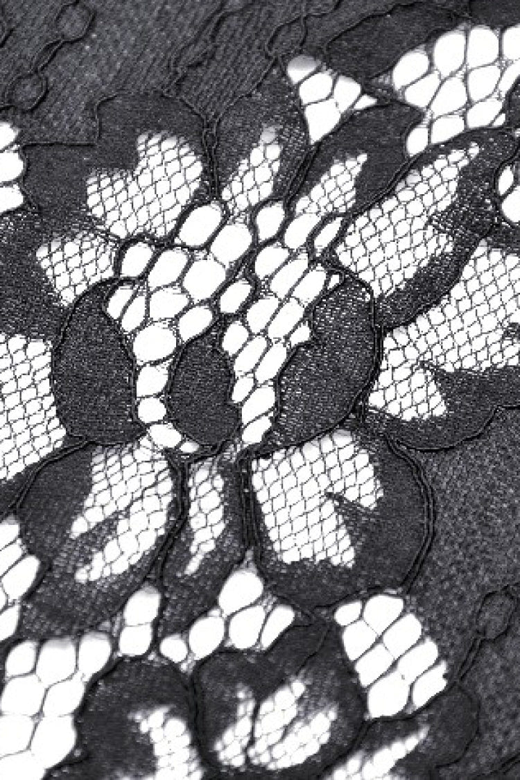 Black Women's Gothic Lace Irregular Distressed Hanky‑Hem Skirt - Product - 18