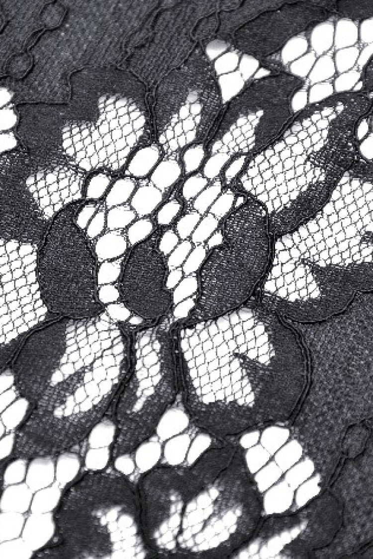 Black Women's Gothic Lace Irregular Distressed Hanky‑Hem Skirt - Product - 18