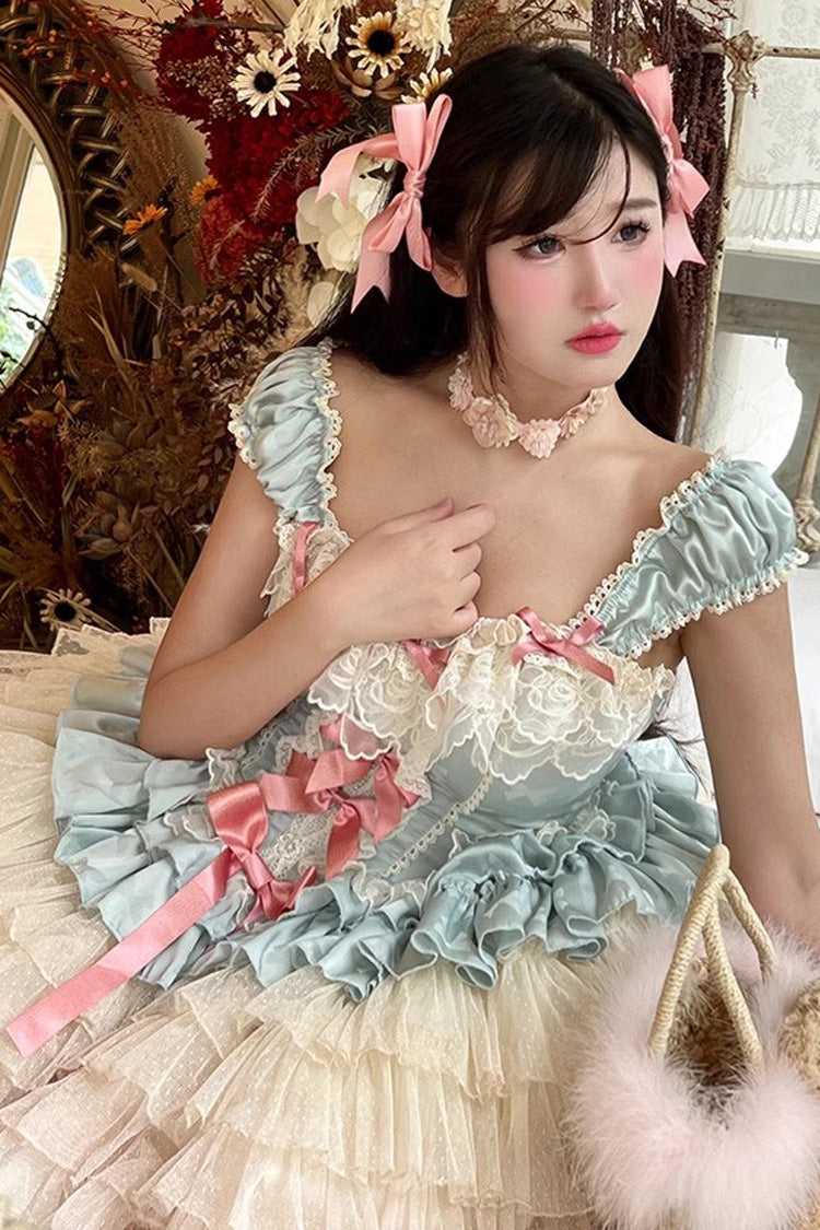 Love God Girl Romantic Ballet Style Multi-layer Ruffle Sweet Princess Lolita Dress 2 Colors - Product - 9