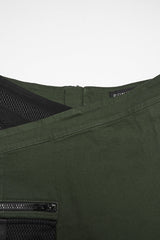 Black/Green Lace-Up Slim Asymmetric Zippered Eyelet Women's Punk Handsome Skirt - Product - 8
