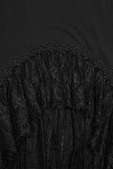 Black Ruffle Stitching Lace Women's Gothic Fishtail Skirt - Product - 5