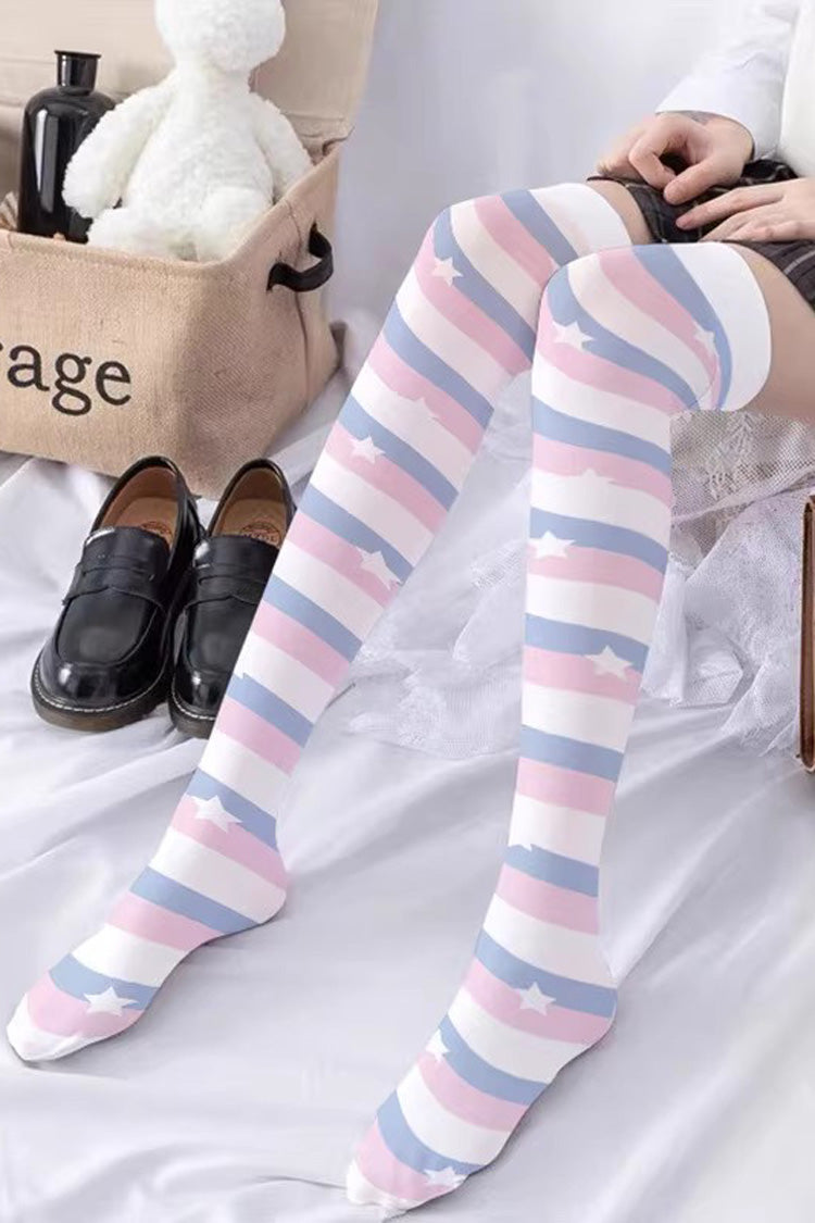 Cute Anime Print Sweet Japanese Lolita Over The Knee Socks 10 Styles - Style2 - 2