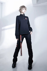 Black [Nameless Blade] Stand Collar Long Sleeves Gothic Prince Ouji Lolita Pants Set - Black(Small-Set) - 6