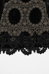 Coffee Long Puff Sleeves Print Embroidery Women's Gothic Blouse - Product - 7