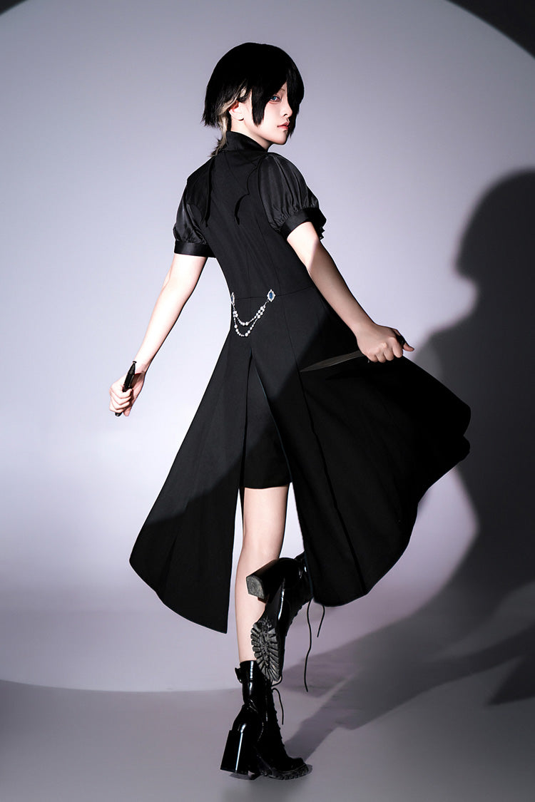 Black [Deep Music] Short Sleeves Gothic Elegant Ouji Lolita Four-piece Set - Product - 4