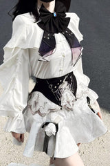 White [Star Gate] Palace Style Ruffle Bowknot Gothic Lolita Fishtail Skirt 2 Versions - Product - 4