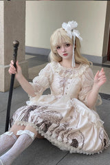 Apricot Eternal Night Print Ballet Lace-Up Sweet Lolita Jsk Dress - Product - 3