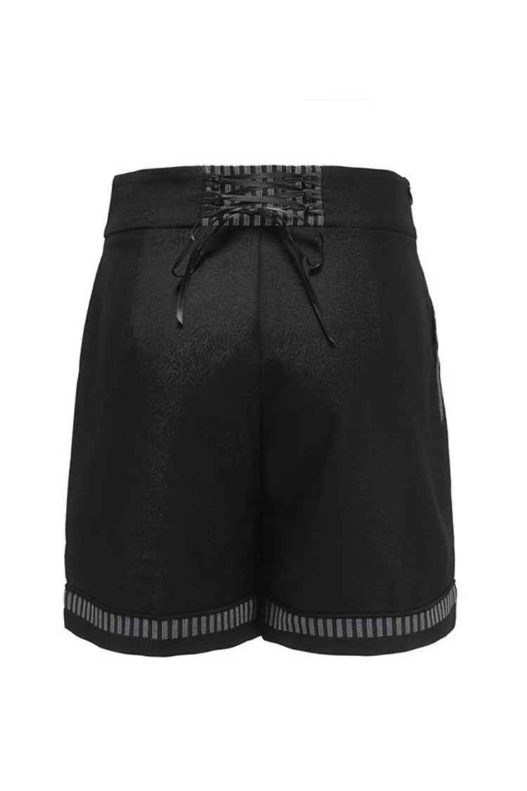 Black Eternal Dawn Retro Elegant Handsome Neutral Prince Gothic Ouji Shorts - Product - 2