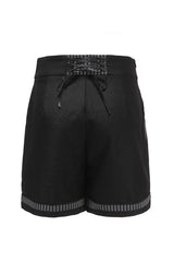 Black Eternal Dawn Retro Elegant Handsome Neutral Prince Gothic Ouji Shorts - Product - 2