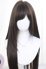 Daily Sweet Lolita Long Straight Wig with Side Bangs 3 Colors - Product - 3