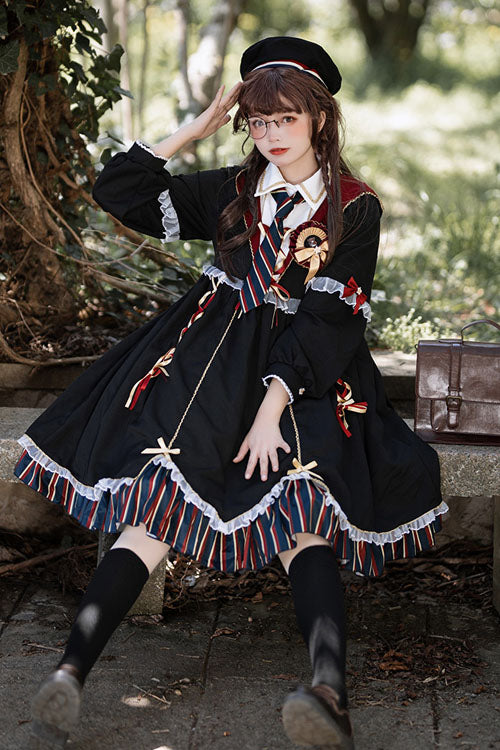 Magic Academy Witch Alchemy Long Sleeves Gothic Lolita OP Dress 4 Colors - Product - 2